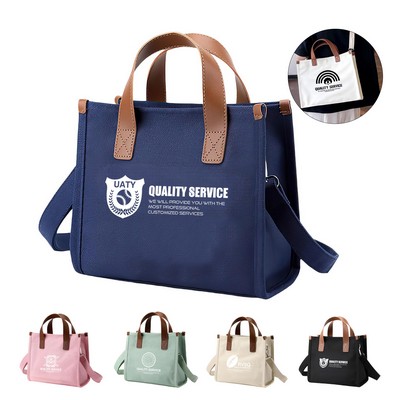 12OZ Magnetic Buckle Crossbody Canvas Bag (13.4'' x 11.4'' x 4.6'')