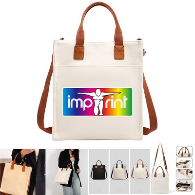 Canvas Crossbody Tote Bag