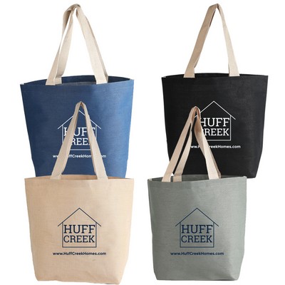 JUCO Boat Tote Bag – Reusable Jute Cotton Tote with Webbed Handles in Natural coolor