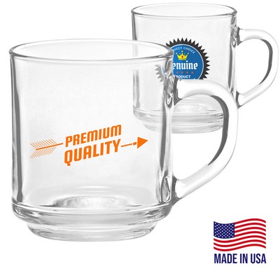 10 oz. USA Made ARC Handy Glass Coffee Mugs w/ Custom logo