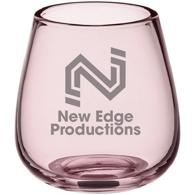 Laser Engraved Pangea 13 oz. Mauve Stemless Wine Glass