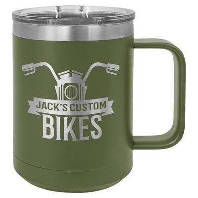 Polar Camel 15 oz. Olive Green Vacuum Insulated Mug with Slider Lid