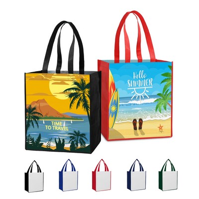 Large Laminated Shopping Tote (13" x 15" x 10")