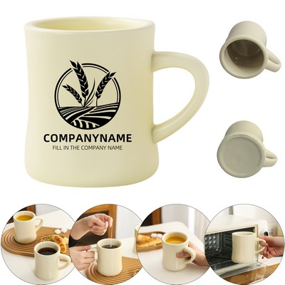 11 oz Milky White Ceramic Diner Mugs with Custom Logo