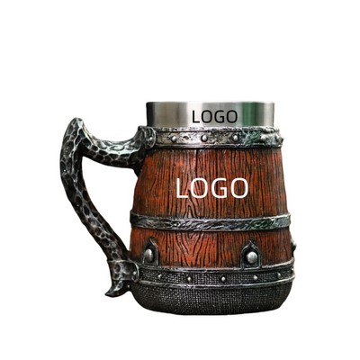 13 Oz Vintage Viking Bucket Stainless Steel Beer Mug
