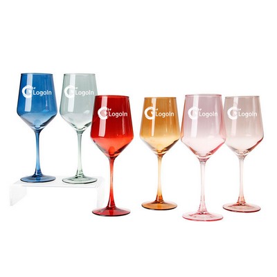 13.5 OZ Colored Wine Glass Cup Tall Stemmed