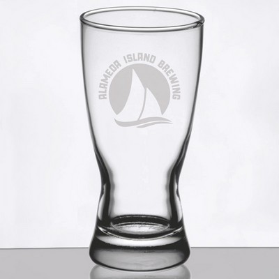 Laser Engraved Libbey® 1178HT Hourglass 10 oz. Rim Tempered Pilsner Glass