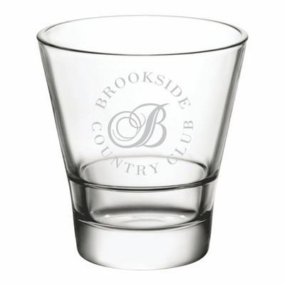Laser Engraved Acopa Select 9 oz. Flared Stackable Rocks / Old Fashioned Glass