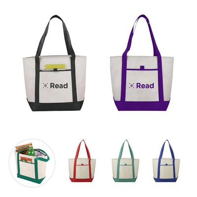 Custom Lighthouse Non-Woven Pocket Tote Bag