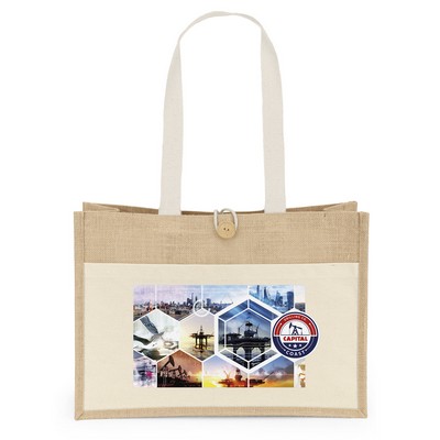 Riley™ Jute Tote - ColorVista (17" x 6" x 12")