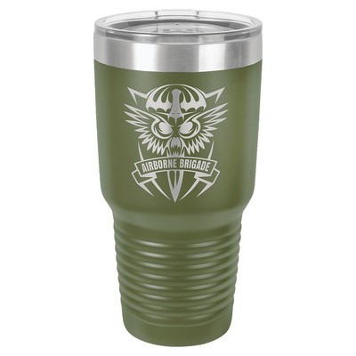 Polar Camel 30 oz. Olive Green Ringneck Tumbler with Logo Lid