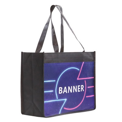 Extra Wide Full Color Shopping Bag with Front Pocket